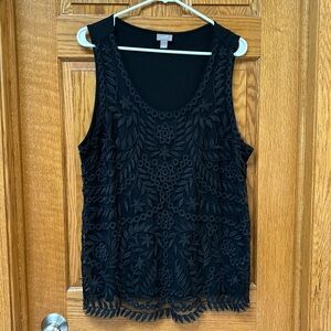 J Jill Sleeveless Top.  Lacy. Size L